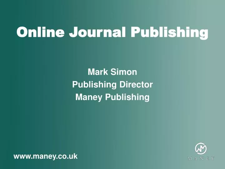 online journal publishing