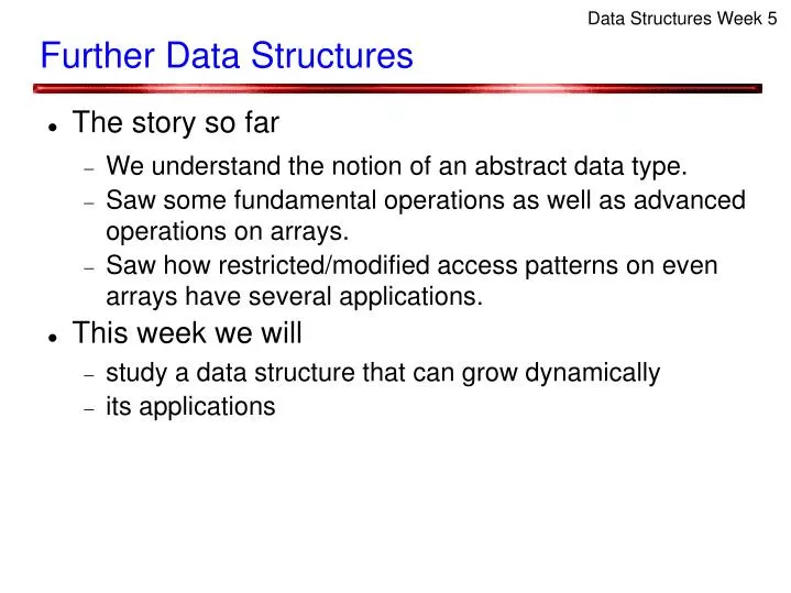 further data structures