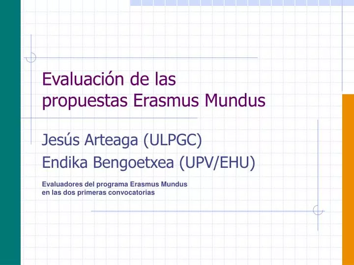 evaluaci n de las propuestas erasmus mundus