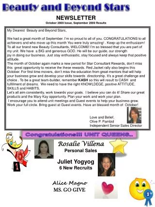 Rosalie Villena Personal Sales