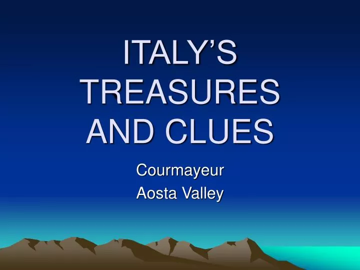 italy s treasures and clues