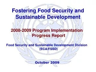 Fostering Food Security and Sustainable Development