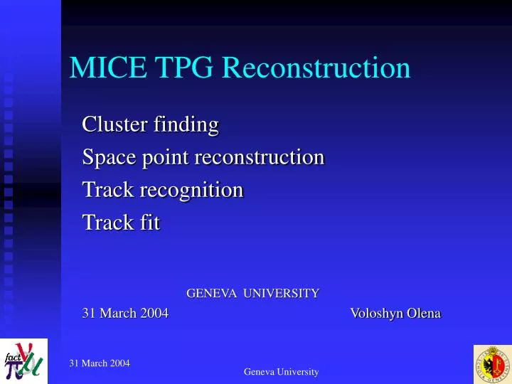 mice tpg reconstruction