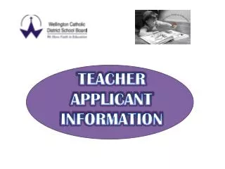 TEACHER APPLICANT INFORMATION