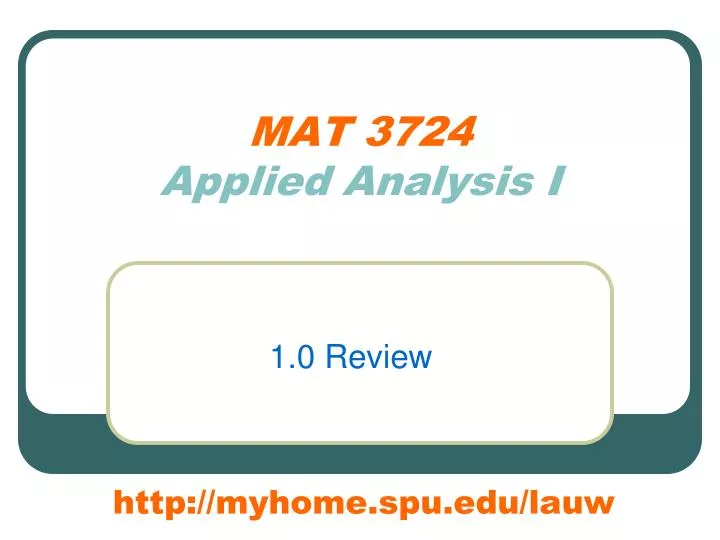 mat 3724 applied analysis i