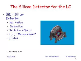 The Silicon Detector for the LC