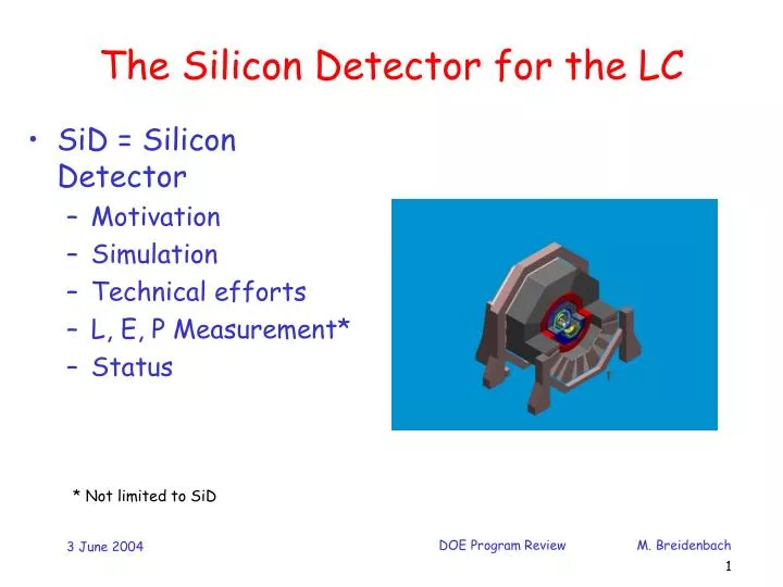 the silicon detector for the lc