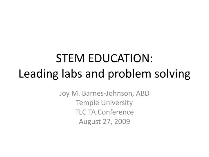 stem education leading labs and problem solving