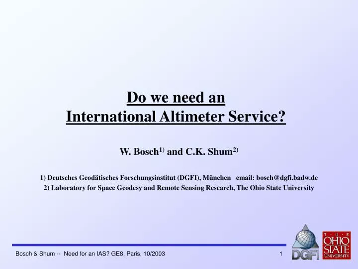 do we need an international altimeter service