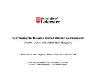 Policy Support for Business-oriented Web Service Management