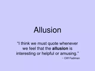 Allusion