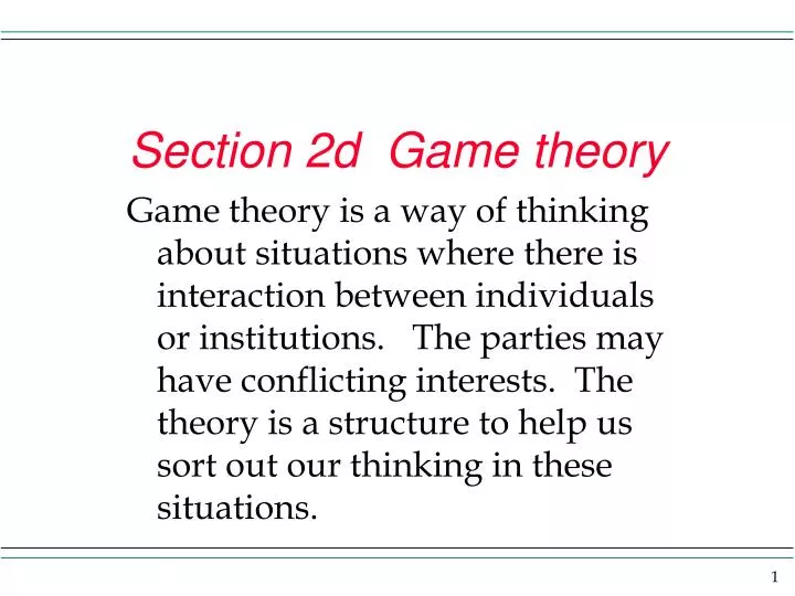 section 2d game theory