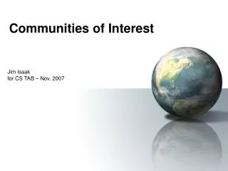 Communities of Interest