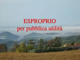esproprio per pubblica utilit