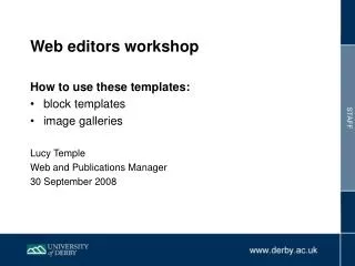 Web editors workshop