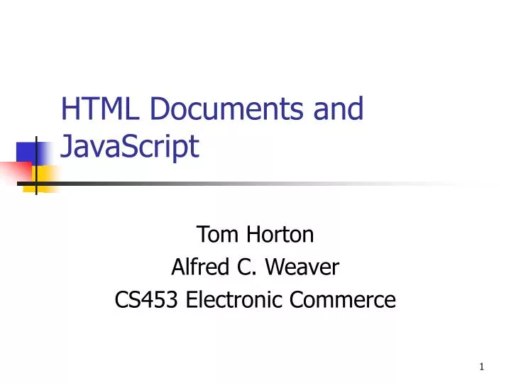 html documents and javascript