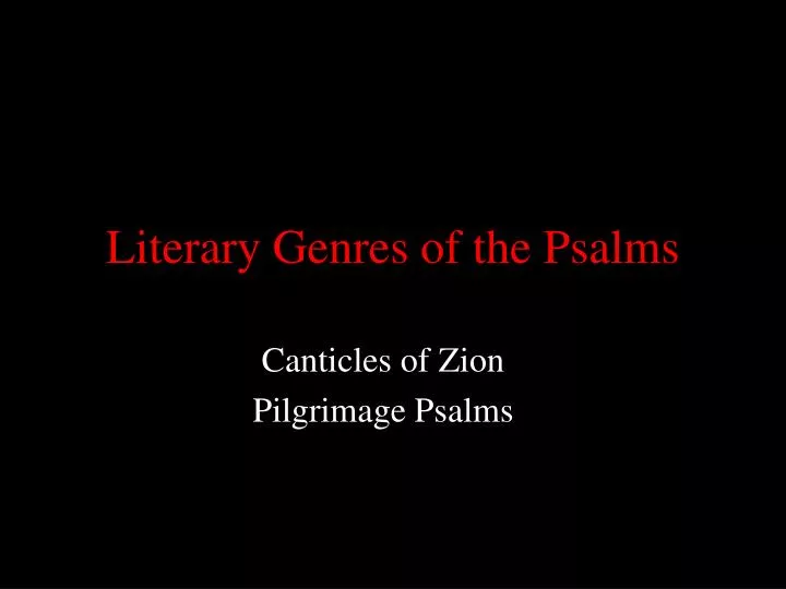 literary genres of the psalms
