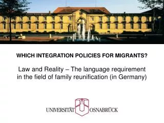 WHICH INTEGRATION POLICIES FOR MIGRANTS?