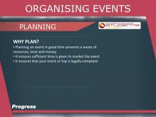 ORGANISING EVENTS