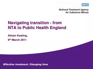 Navigating transition - from NTA to Public Health England