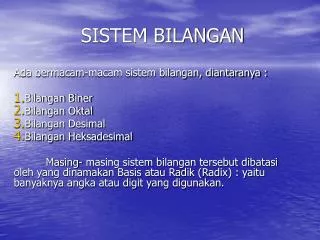 sistem bilangan