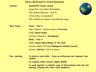 Emma McDonald &amp; Alison Rowlands