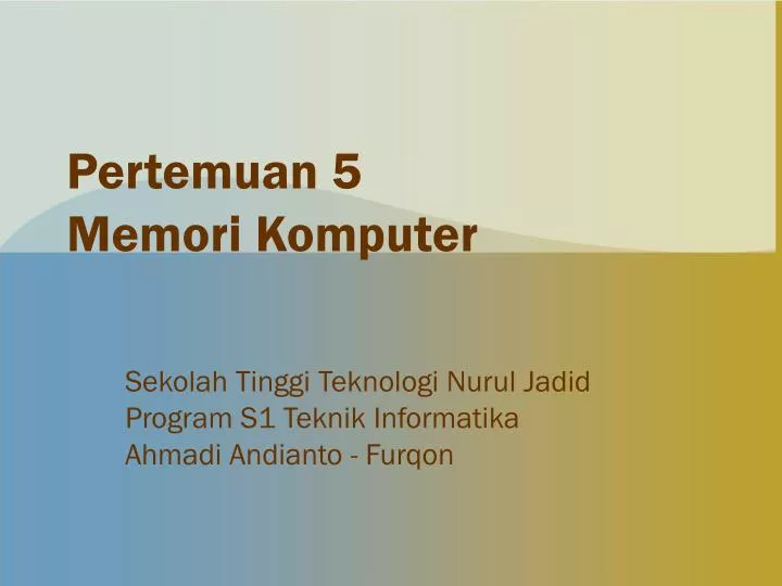 pertemuan 5 memori komputer