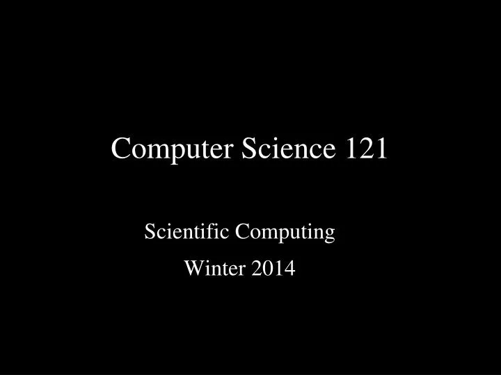 scientific computing winter 2014