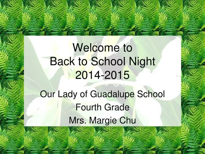 welcome to back to school night 2014 2015