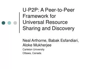 U-P2P: A Peer-to-Peer Framework for Universal Resource Sharing and Discovery