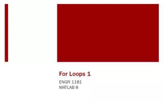 For Loops 1