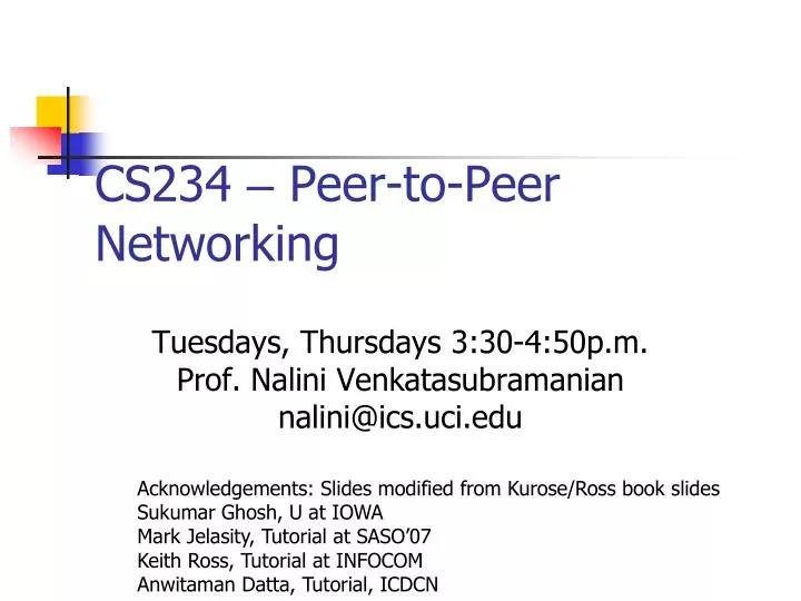 cs234 peer to peer networking