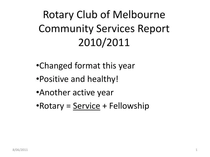 rotary club of melbourne community services report 2010 2011