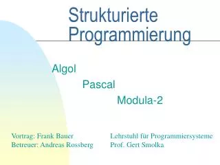 strukturierte programmierung