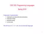 CSC 533: Programming Languages Spring 2014 - slide 1