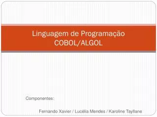 linguagem de programa o cobol algol