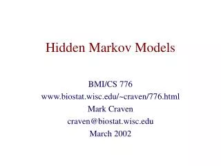 Hidden Markov Models