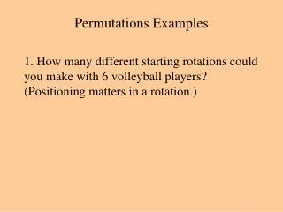 Permutations Examples