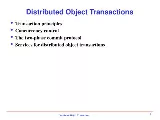 Distributed Object Transactions