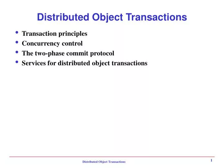 distributed object transactions