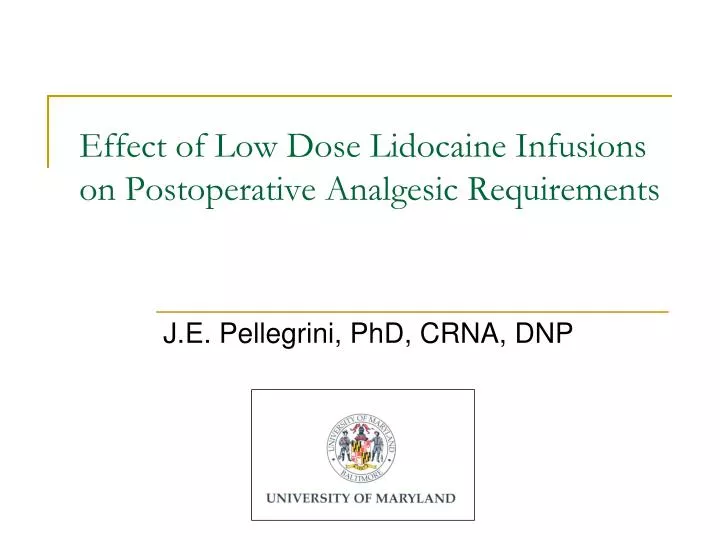 effect of low dose lidocaine infusions on postoperative analgesic requirements