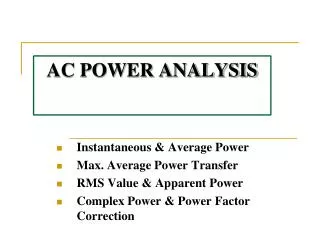 AC POWER ANALYSIS
