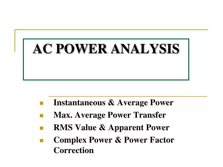 ac power analysis