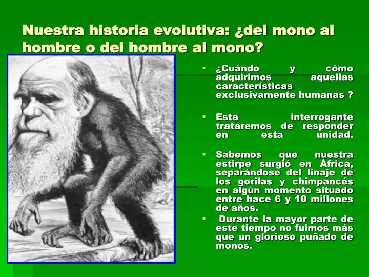 nuestra historia evolutiva del mono al hombre o del hombre al mono