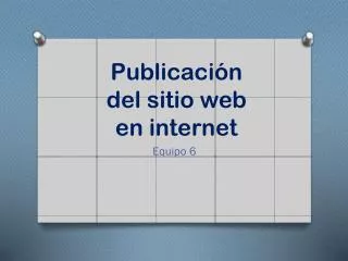 publicaci n del sitio web en internet