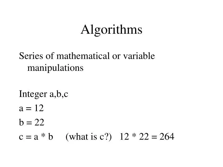 algorithms