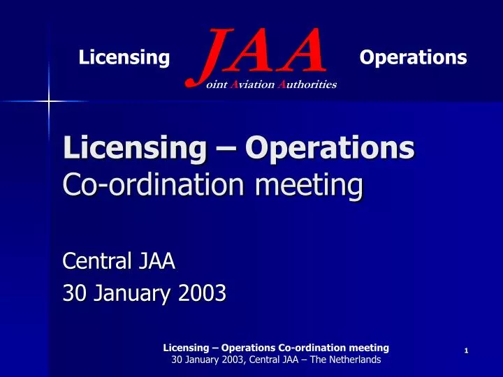 licensing operations co ordination meeting