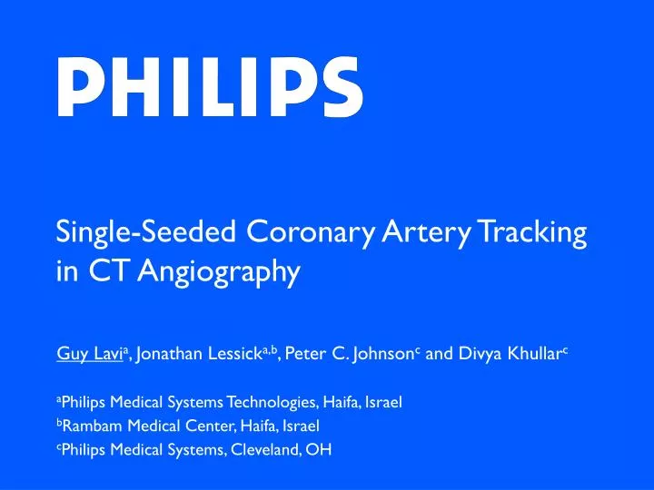 single seeded coronary artery tracking in ct angiography