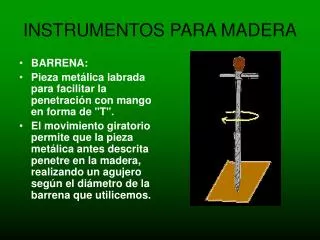 instrumentos para madera