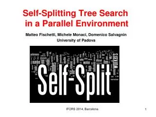 Self-Splitting Tree Search in a Parallel Environment